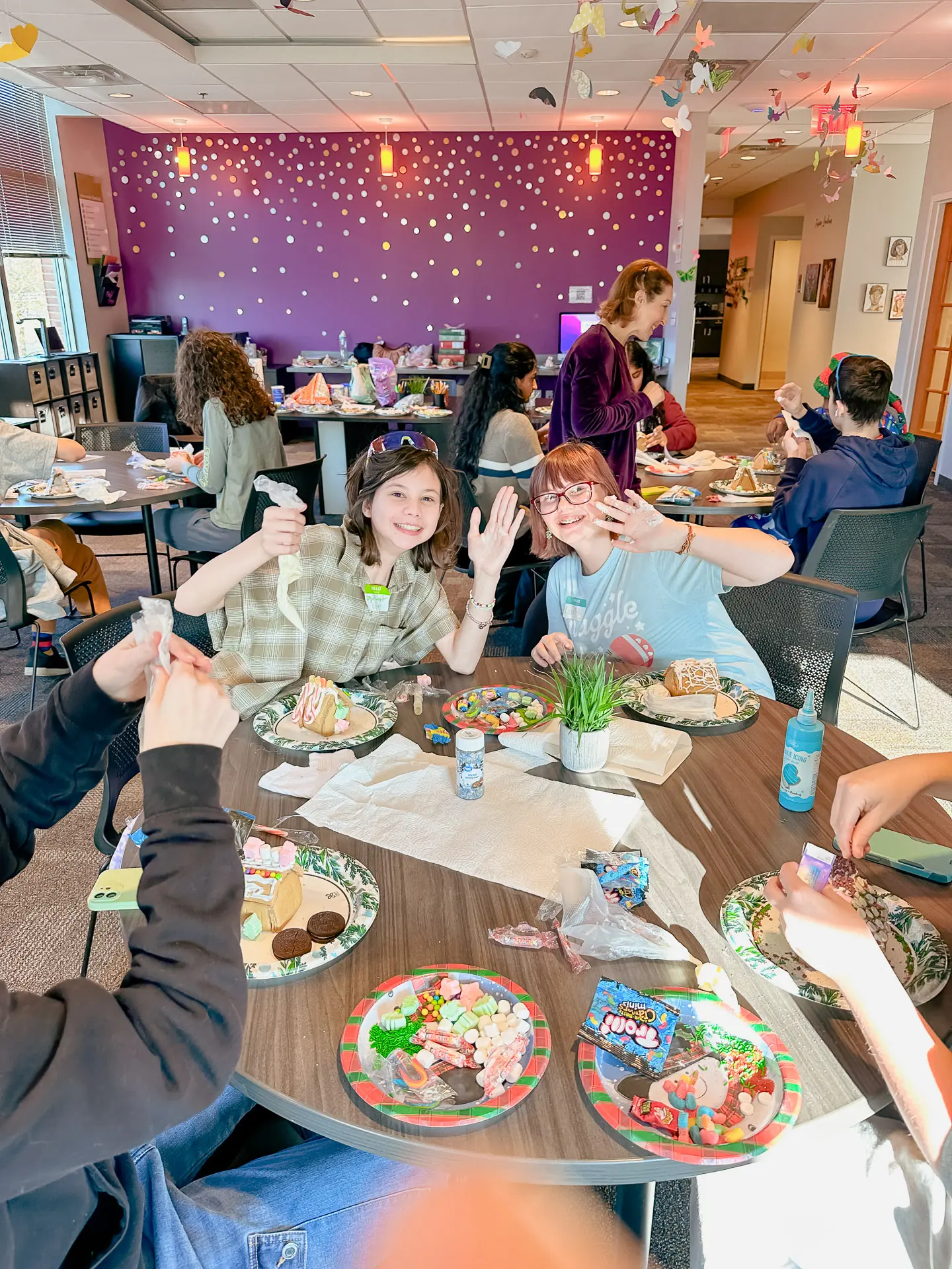 Teens taking part in an arts activity together at The FORT